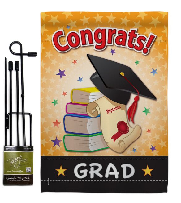 Congrats Grad - School & Education Special Occasion Vertical Impressions Decorative Flags HG115064 Made In USA - Image 4