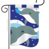Dolphins - Sea Animals Coastal Vertical Applique Decorative Flags HG107025