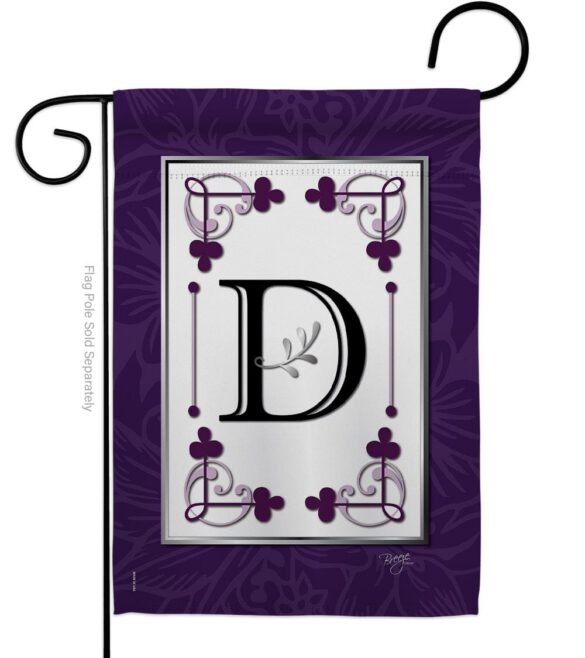 Classic D Initial - Simply Beauty Interests Vertical Impressions Decorative Flags HG130004 Made In USA
