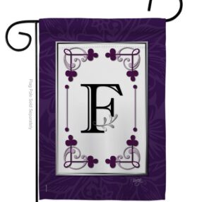 Classic F Initial - Simply Beauty Interests Vertical Impressions Decorative Flags HG130006 Made In USA