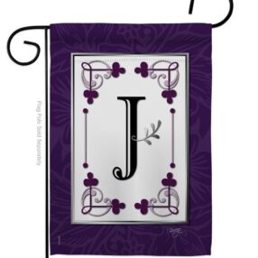 Classic J Initial - Simply Beauty Interests Vertical Impressions Decorative Flags HG130010 Made In USA