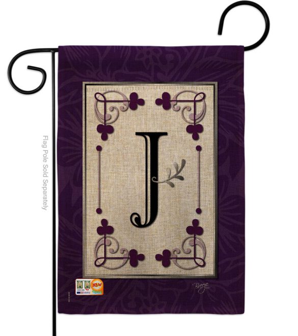 Classic J Initial - Simply Beauty Interests Vertical Impressions Decorative Flags HG130010 Made In USA - Image 8