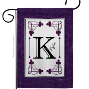 Classic K Initial - Simply Beauty Interests Vertical Impressions Decorative Flags HG130011 Made In USA