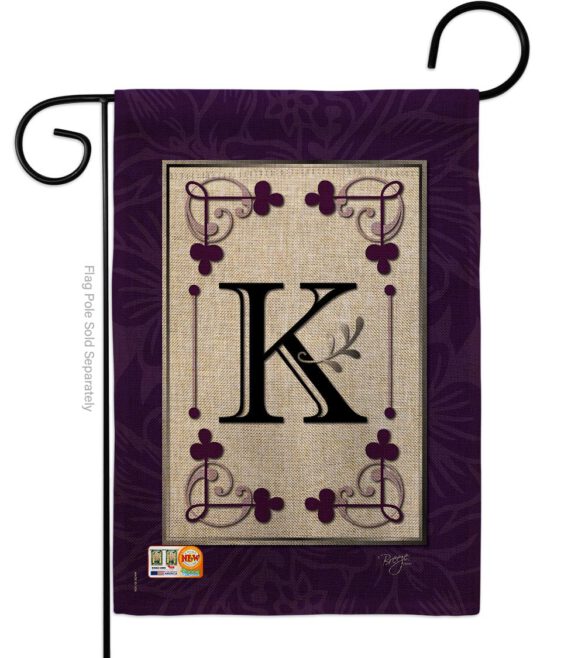 Classic K Initial - Simply Beauty Interests Vertical Impressions Decorative Flags HG130011 Made In USA - Image 8