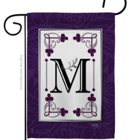 Classic M Initial - Simply Beauty Interests Vertical Impressions Decorative Flags HG130013 Made In USA