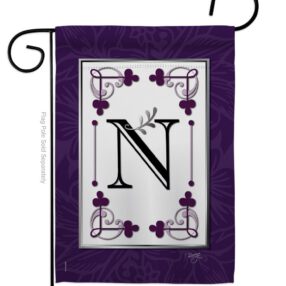 Classic N Initial - Simply Beauty Interests Vertical Impressions Decorative Flags HG130014 Made In USA
