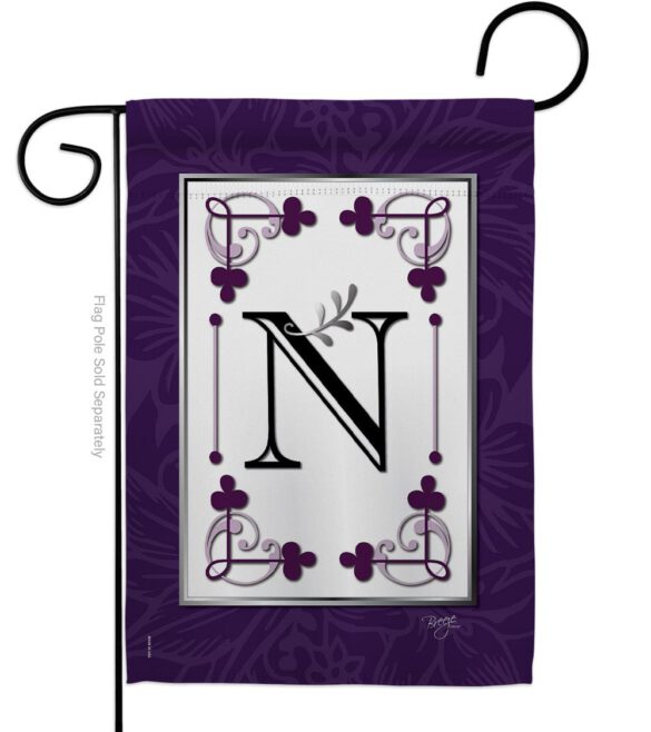 Classic N Initial - Simply Beauty Interests Vertical Impressions Decorative Flags HG130014 Made In USA