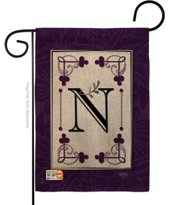 Classic N Initial - Simply Beauty Interests Vertical Impressions Decorative Flags HG130014 Made In USA - Image 8