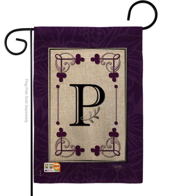 Classic P Initial - Simply Beauty Interests Vertical Impressions Decorative Flags HG130016 Made In USA - Image 8