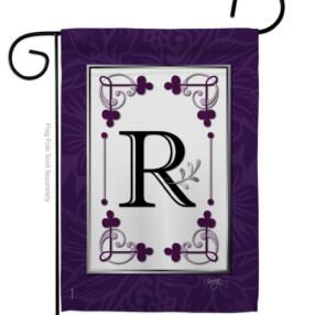 Classic R Initial - Simply Beauty Interests Vertical Impressions Decorative Flags HG130018 Made In USA
