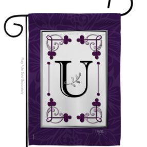 Classic U Initial - Simply Beauty Interests Vertical Impressions Decorative Flags HG130021 Made In USA