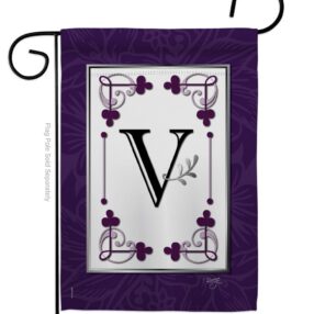 Classic V Initial - Simply Beauty Interests Vertical Impressions Decorative Flags HG130022 Made In USA