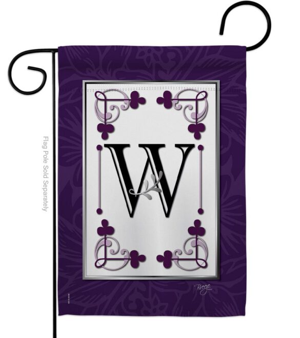 Classic W Initial - Simply Beauty Interests Vertical Impressions Decorative Flags HG130023 Made In USA