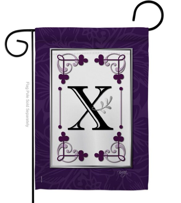 Classic X Initial - Simply Beauty Interests Vertical Impressions Decorative Flags HG130024 Made In USA