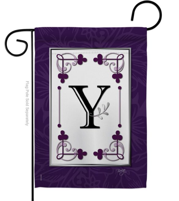 Classic Y Initial - Simply Beauty Interests Vertical Impressions Decorative Flags HG130025 Made In USA