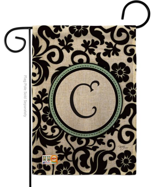 Damask C Initial - Simply Beauty Interests Vertical Impressions Decorative Flags HG130055 Made In USA - Image 8