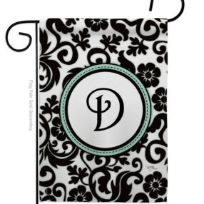 Damask D Initial - Simply Beauty Interests Vertical Impressions Decorative Flags HG130056 Made In USA