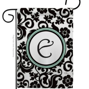 Damask E Initial - Simply Beauty Interests Vertical Impressions Decorative Flags HG130057 Made In USA