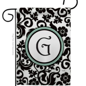 Damask G Initial - Simply Beauty Interests Vertical Impressions Decorative Flags HG130059 Made In USA