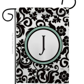Damask J Initial - Simply Beauty Interests Vertical Impressions Decorative Flags HG130062 Made In USA