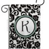 Damask K Initial - Simply Beauty Interests Vertical Impressions Decorative Flags HG130063 Made In USA