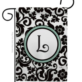 Damask L Initial - Simply Beauty Interests Vertical Impressions Decorative Flags HG130064 Made In USA