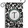 Damask T Initial - Simply Beauty Interests Vertical Impressions Decorative Flags HG130072 Made In USA