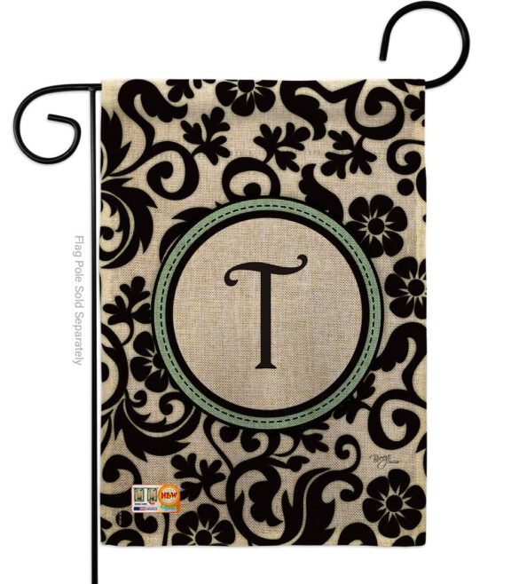 Damask T Initial - Simply Beauty Interests Vertical Impressions Decorative Flags HG130072 Made In USA - Image 8