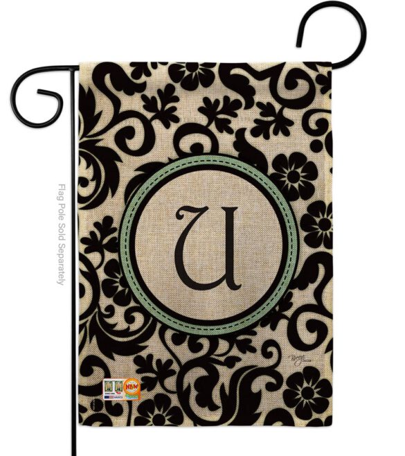 Damask U Initial - Simply Beauty Interests Vertical Impressions Decorative Flags HG130073 Made In USA - Image 8