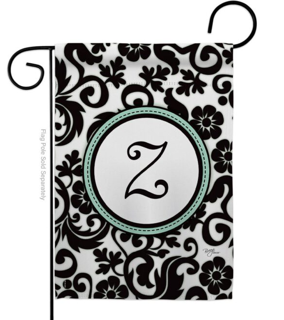 Damask Z Initial - Simply Beauty Interests Vertical Impressions Decorative Flags HG130078 Made In USA
