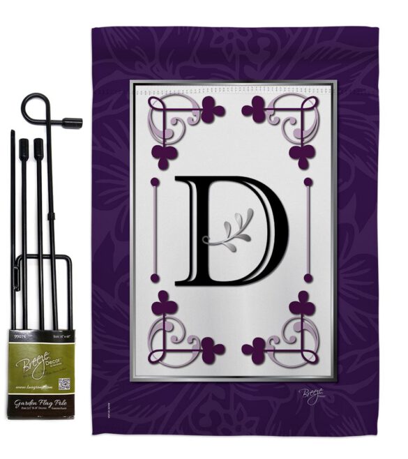 Classic D Initial - Simply Beauty Interests Vertical Impressions Decorative Flags HG130004 Made In USA - Image 4