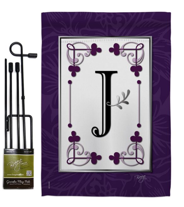 Classic J Initial - Simply Beauty Interests Vertical Impressions Decorative Flags HG130010 Made In USA - Image 4