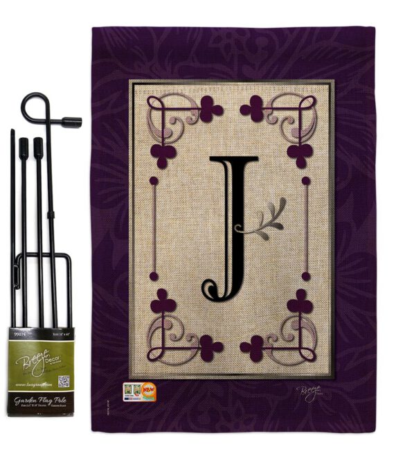 Classic J Initial - Simply Beauty Interests Vertical Impressions Decorative Flags HG130010 Made In USA - Image 9
