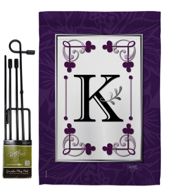 Classic K Initial - Simply Beauty Interests Vertical Impressions Decorative Flags HG130011 Made In USA - Image 4