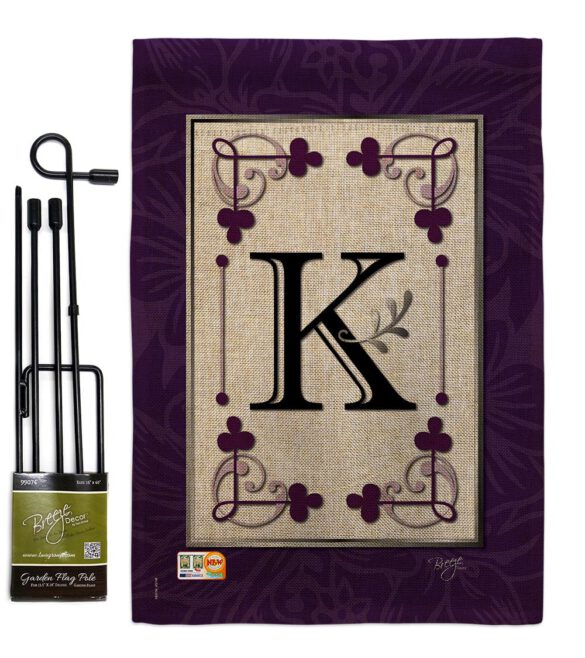 Classic K Initial - Simply Beauty Interests Vertical Impressions Decorative Flags HG130011 Made In USA - Image 9