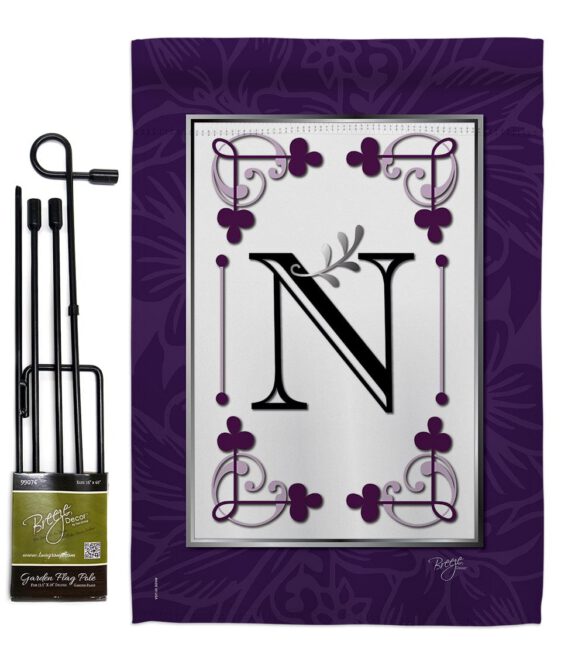 Classic N Initial - Simply Beauty Interests Vertical Impressions Decorative Flags HG130014 Made In USA - Image 4