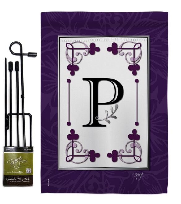 Classic P Initial - Simply Beauty Interests Vertical Impressions Decorative Flags HG130016 Made In USA - Image 4