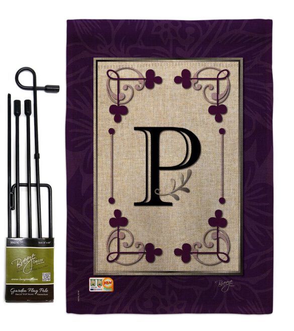Classic P Initial - Simply Beauty Interests Vertical Impressions Decorative Flags HG130016 Made In USA - Image 9