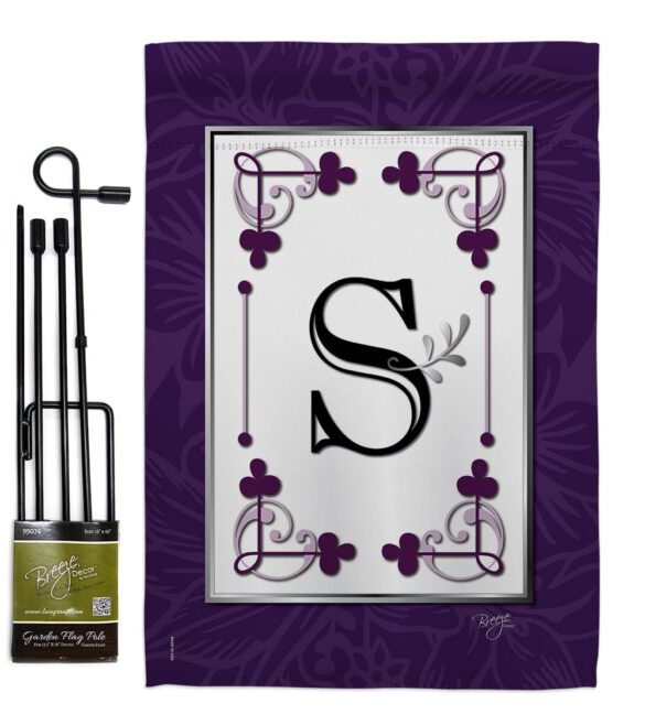 Classic S Initial - Simply Beauty Interests Vertical Impressions Decorative Flags HG130019 Made In USA - Image 4