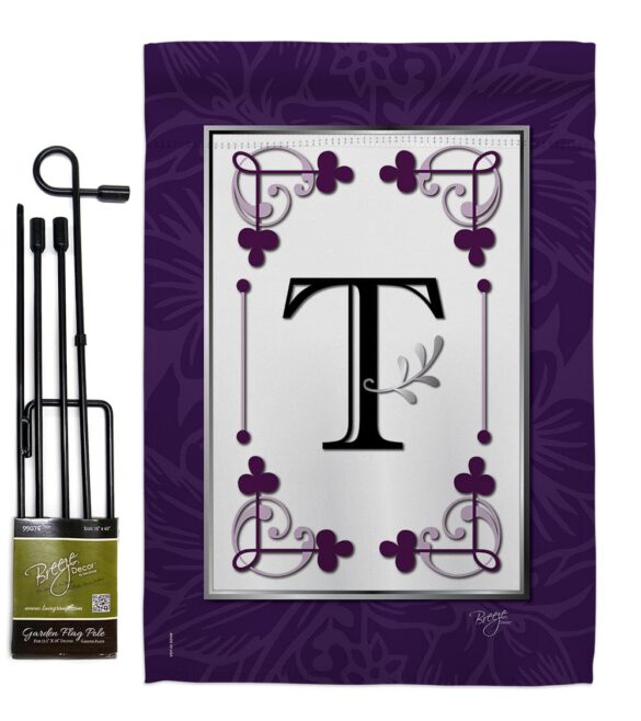 Classic T Initial - Simply Beauty Interests Vertical Impressions Decorative Flags HG130020 Made In USA - Image 4