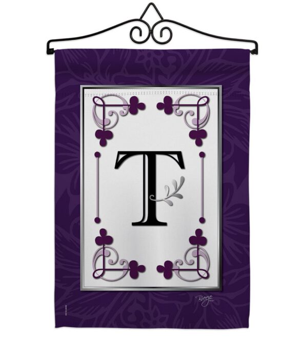 Classic T Initial - Simply Beauty Interests Vertical Impressions Decorative Flags HG130020 Made In USA - Image 7