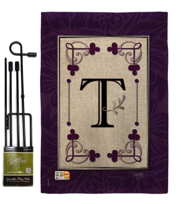 Classic T Initial - Simply Beauty Interests Vertical Impressions Decorative Flags HG130020 Made In USA - Image 9