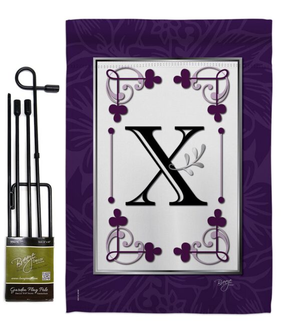 Classic X Initial - Simply Beauty Interests Vertical Impressions Decorative Flags HG130024 Made In USA - Image 4