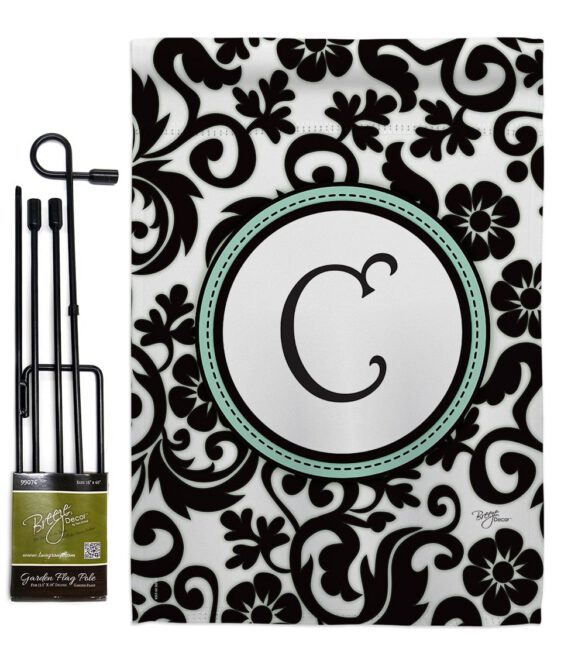 Damask C Initial - Simply Beauty Interests Vertical Impressions Decorative Flags HG130055 Made In USA - Image 4