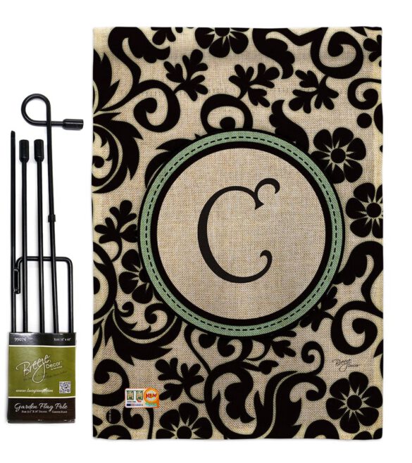 Damask C Initial - Simply Beauty Interests Vertical Impressions Decorative Flags HG130055 Made In USA - Image 9