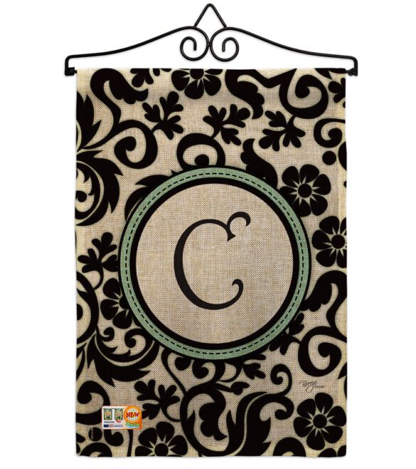 Damask C Initial - Simply Beauty Interests Vertical Impressions Decorative Flags HG130055 Made In USA - Image 10