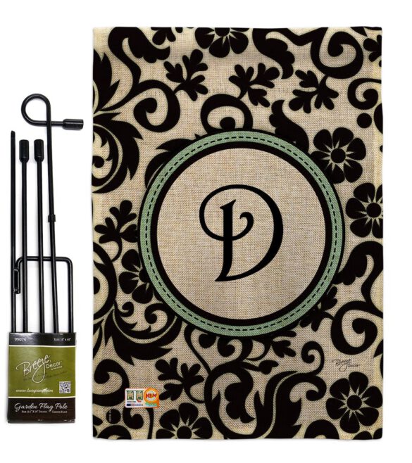 Damask D Initial - Simply Beauty Interests Vertical Impressions Decorative Flags HG130056 Made In USA - Image 9