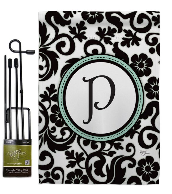 Damask P Initial - Simply Beauty Interests Vertical Impressions Decorative Flags HG130068 Made In USA - Image 4