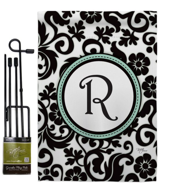 Damask R Initial - Simply Beauty Interests Vertical Impressions Decorative Flags HG130070 Made In USA - Image 4