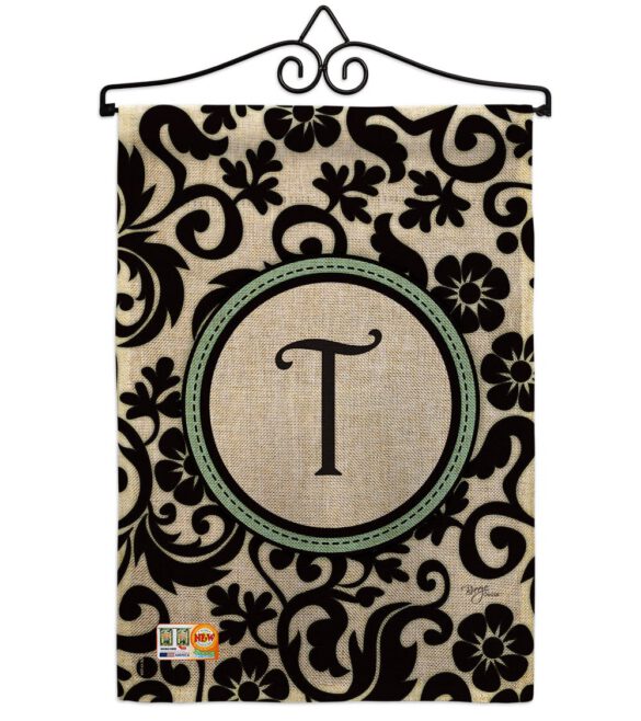 Damask T Initial - Simply Beauty Interests Vertical Impressions Decorative Flags HG130072 Made In USA - Image 10
